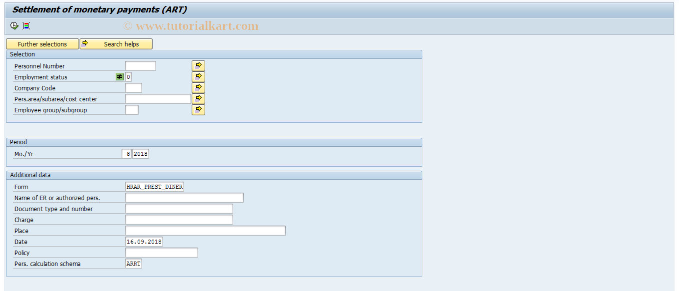 SAP TCode PC00_M29_CLPD - Settlement monetary payments