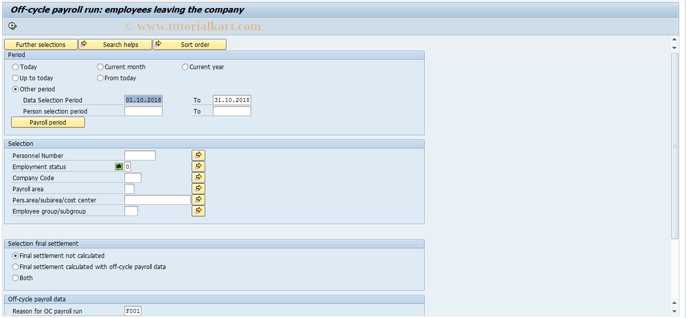 SAP TCode PC00_M29_CTER0 - Termination