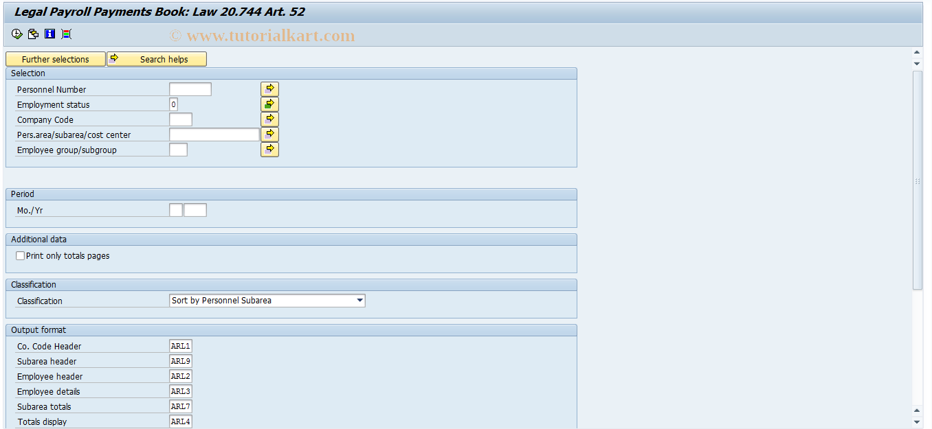 SAP TCode PC00_M29_LIBR - Legal Payroll Payments Book 29