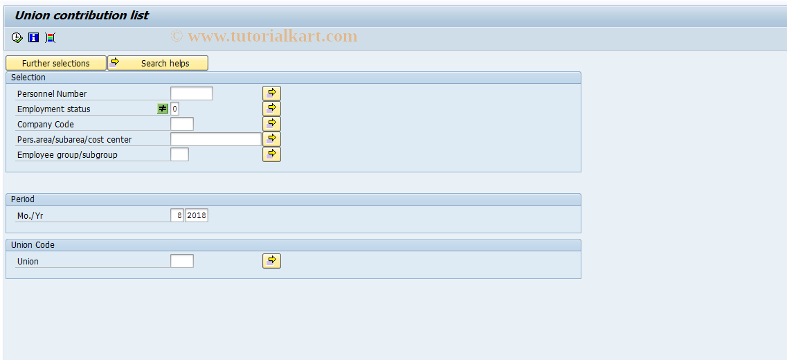 SAP TCode PC00_M29_SI00 - Unions 29