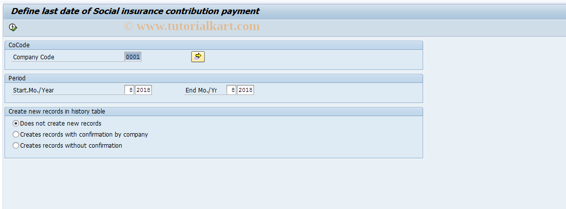 SAP TCode PC00_M29_SSDD - Social insurance payment data