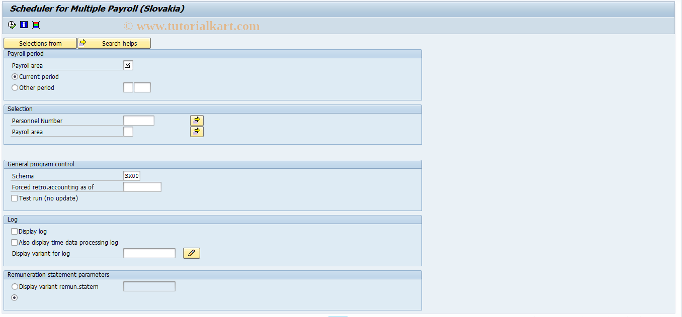 SAP TCode PC00_M31_CALC - Payroll Accounting - simulation -01