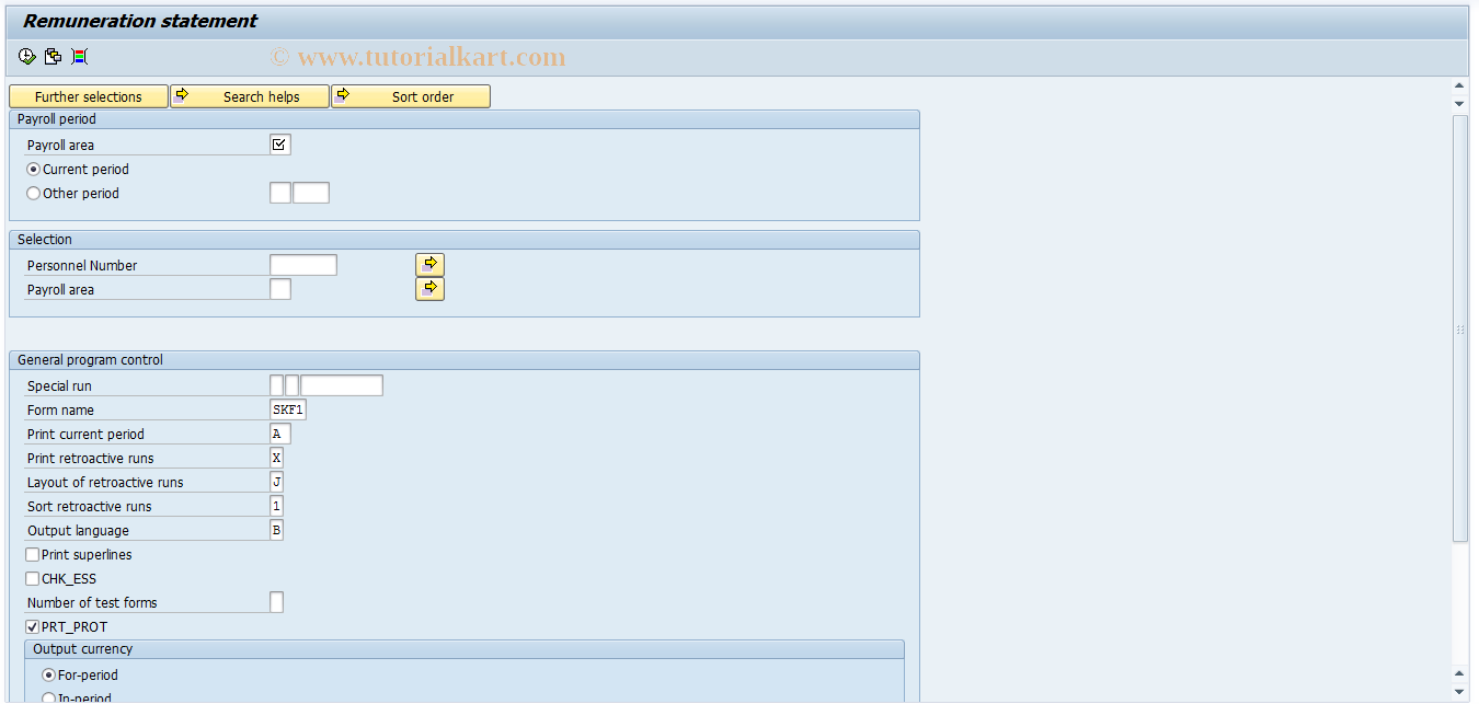 SAP TCode PC00_M31_CEDT - Remuneration statement Internat.