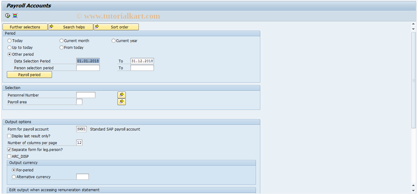 SAP TCode PC00_M31_CKTO - Payroll account - International