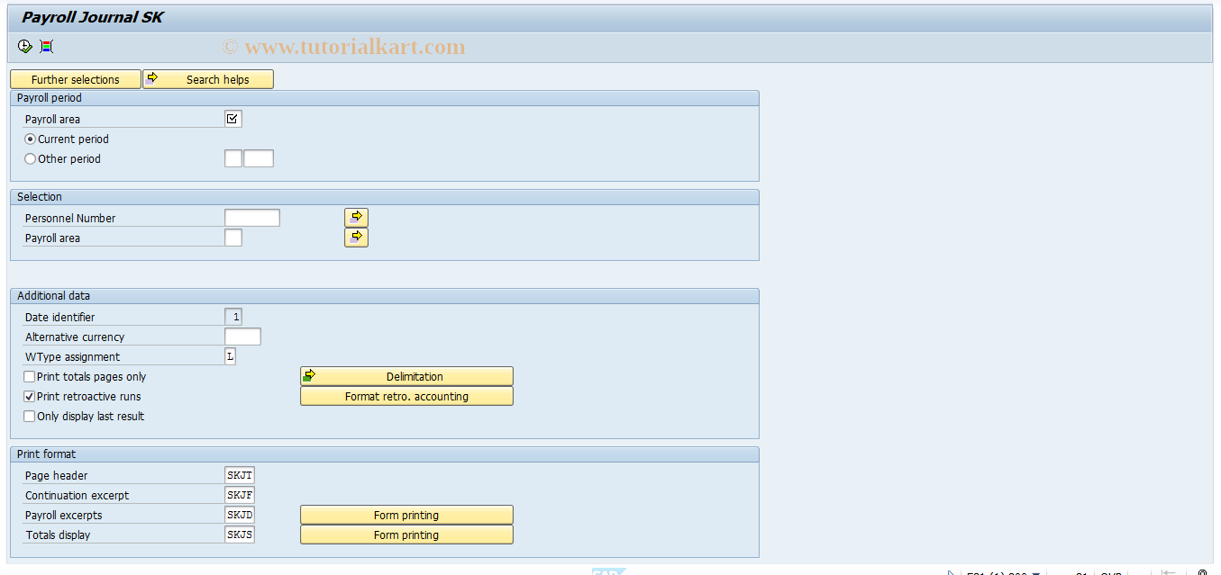 SAP TCode PC00_M31_CLJN - Payroll journal International