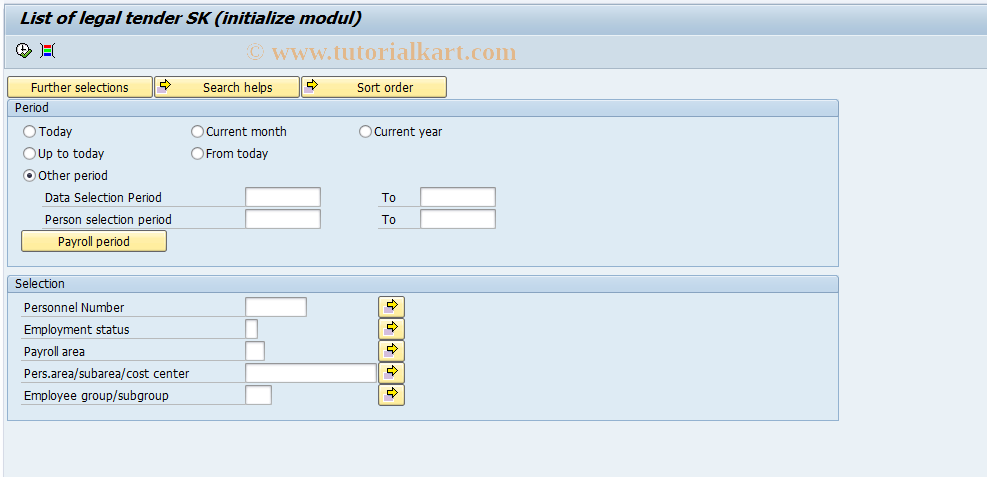 SAP TCode PC00_M31_CMLI - HRSK - HSKCMLI0