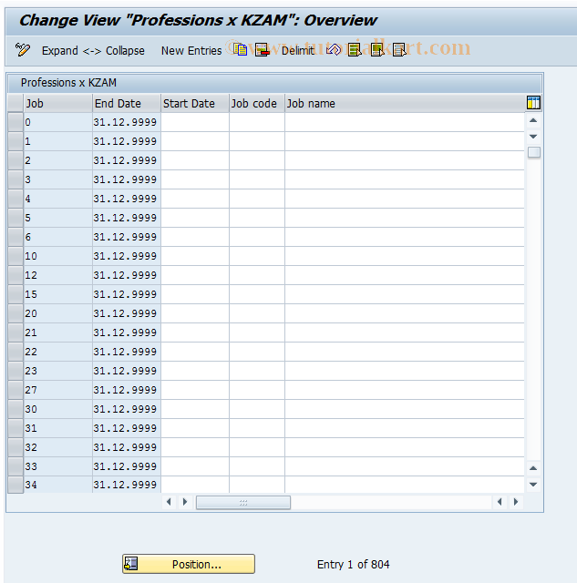 SAP TCode PC00_M31_KZAM - Assign EMPC to job