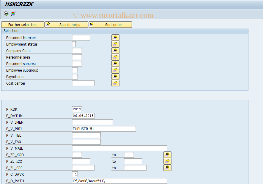 SAP TCode PC00_M31_RZZP_541 - AA for HI batch 541