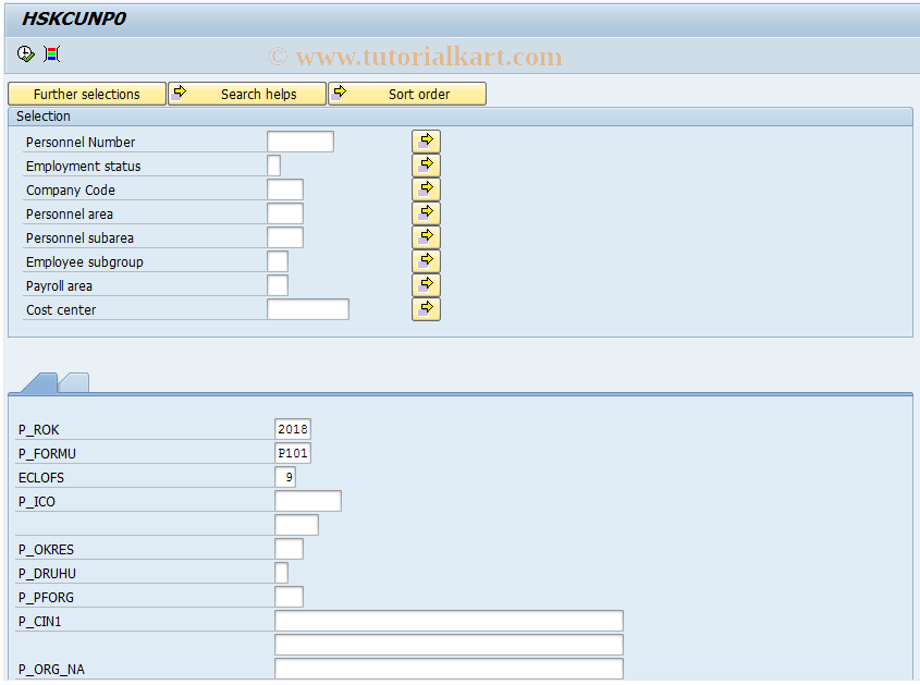 SAP TCode PC00_M31_UNP101 - Annual report on total labor costs