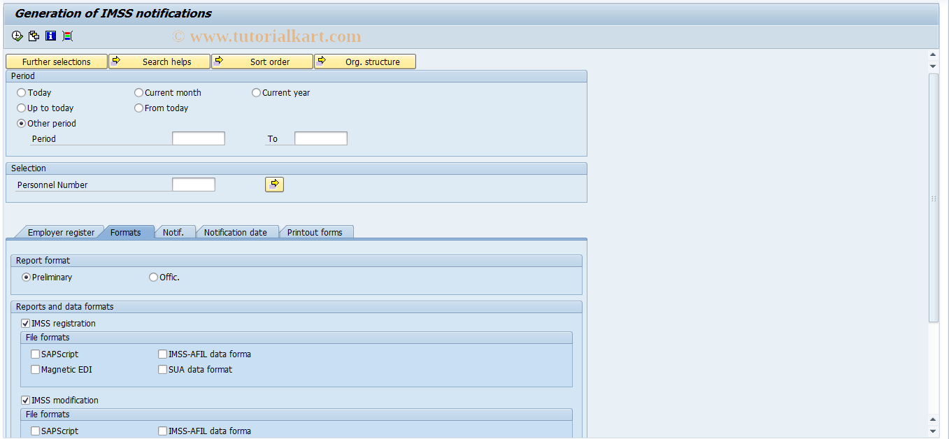 SAP TCode PC00_M32_CAFL0 - Integrated daily wage notification