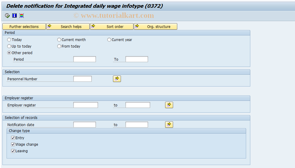 SAP TCode PC00_M32_CDNT0 - Delete IT 372 notification