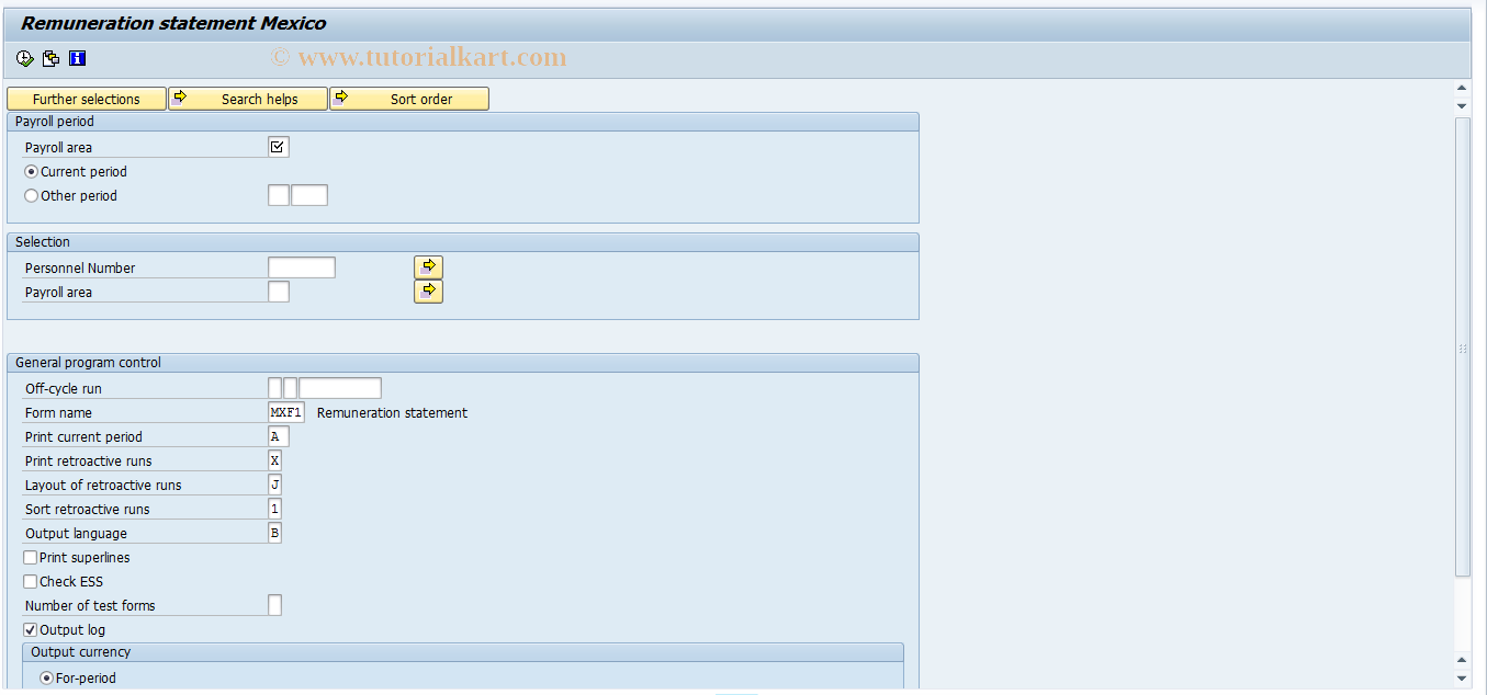 SAP TCode PC00_M32_CEDT - Payroll remuneration statement - 32