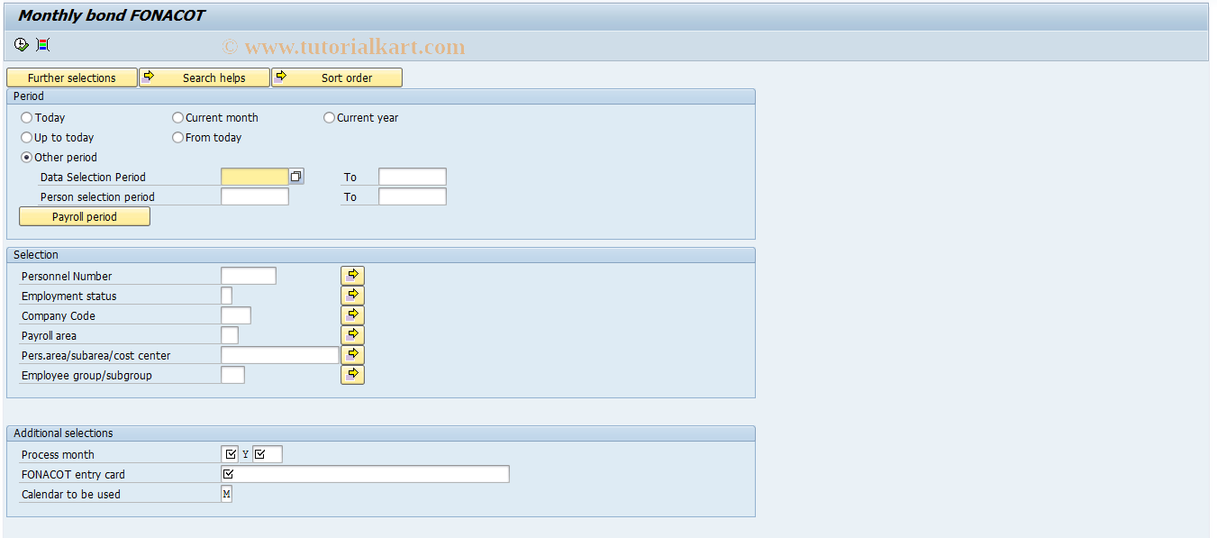 SAP TCode PC00_M32_CFON - Monthly bond FONACOT