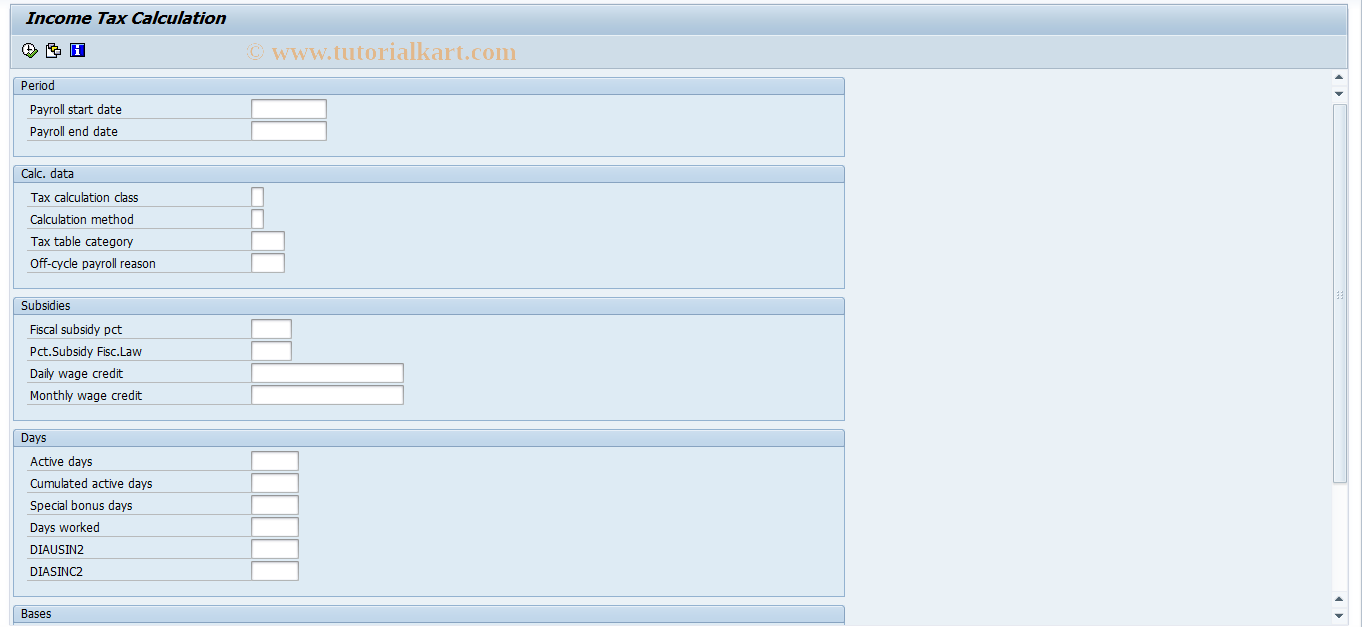 SAP TCode PC00_M32_CISR0 - Tax formulas