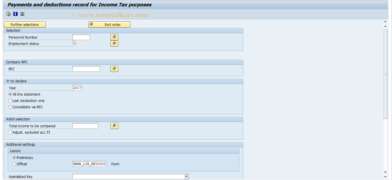 SAP TCode PC00_M32_CRET0 - Tax deduction statements