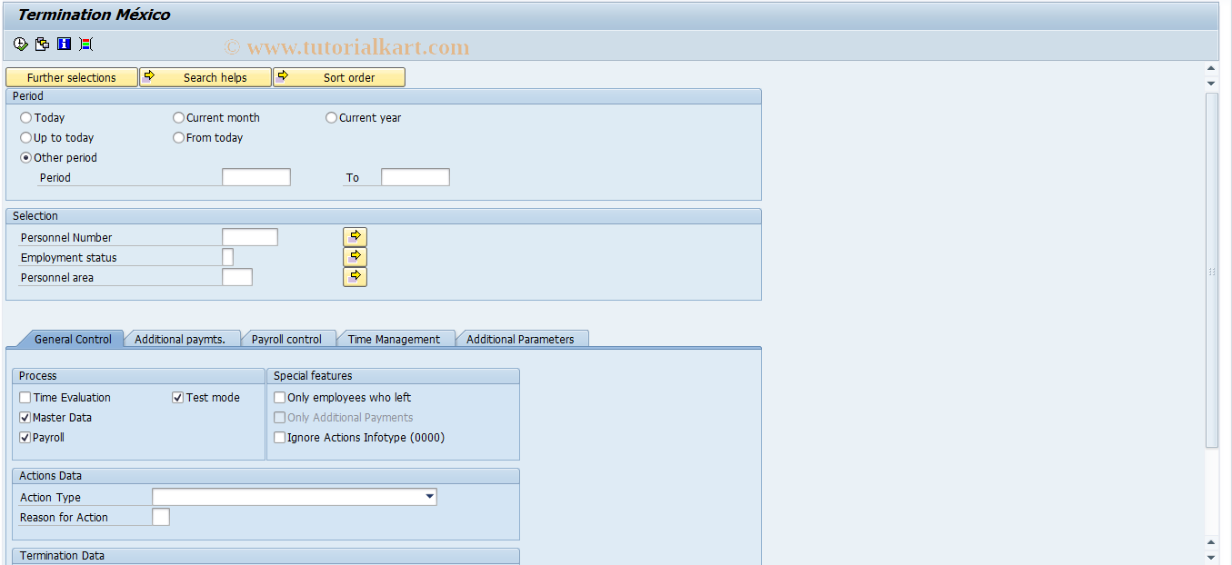 SAP TCode PC00_M32_TRM0 - Termination driver