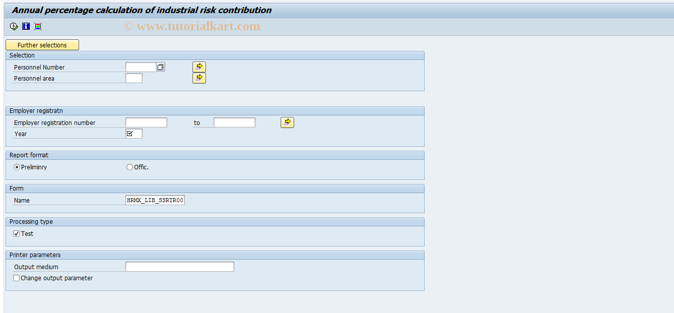 SAP TCode PC00_M32_TRTR0 - Occupational hazard