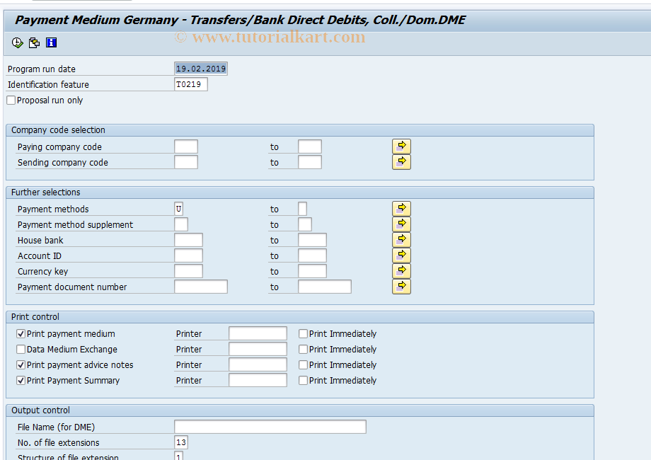 SAP TCode PC00_M33_CDTB_RFFOD - Create DTA