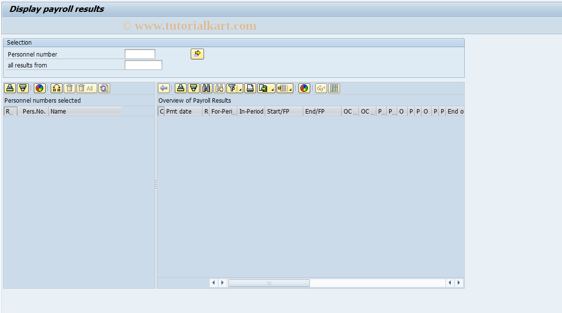 SAP TCode PC00_M33_CLSTR - Display result