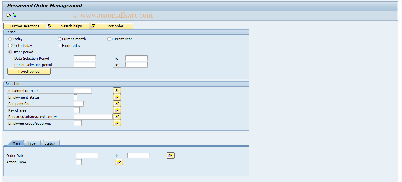 SAP TCode PC00_M33_REP_ADM_ORD - Personnel Order Management