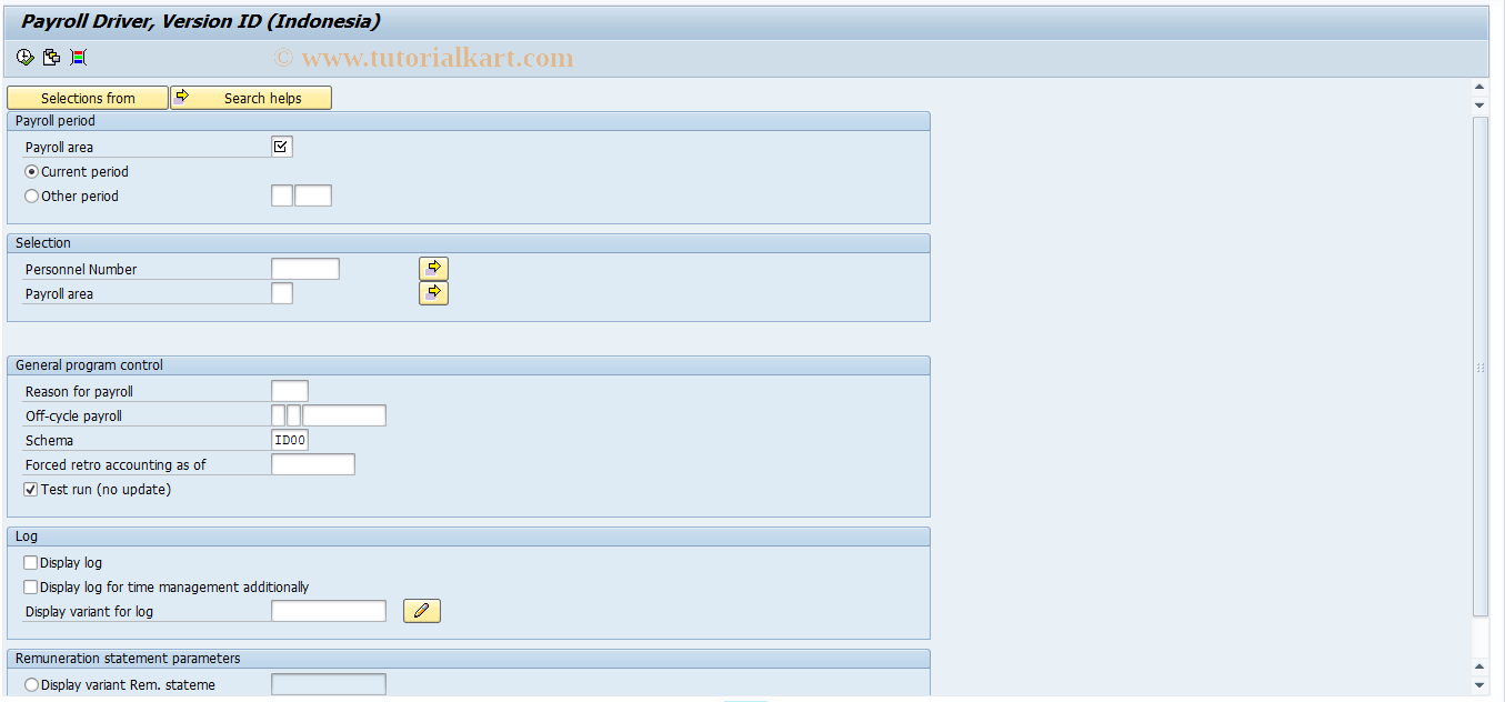 SAP TCode PC00_M34_CALC - Start Payroll