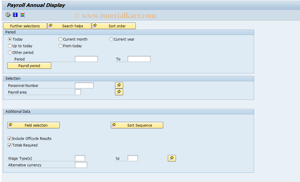 SAP TCode PC00_M34_CANN - Display Annual Payroll Results