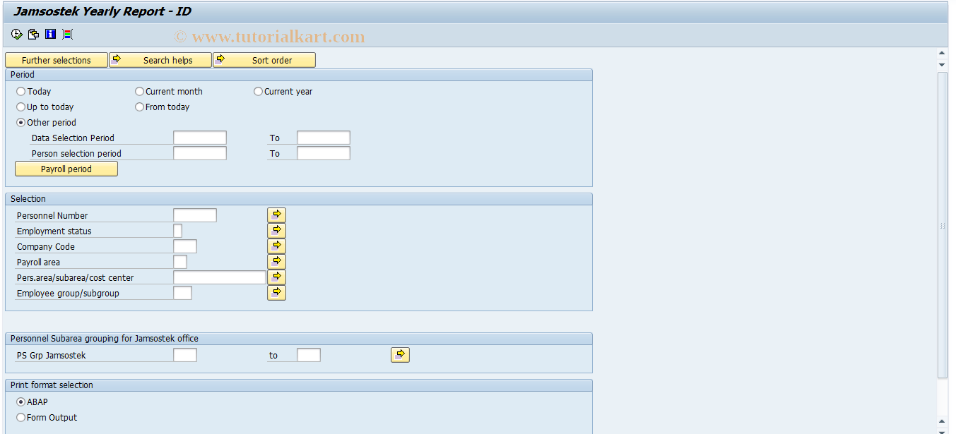 SAP TCode PC00_M34_CJAM1 - Run Annual Report for Jamsostek