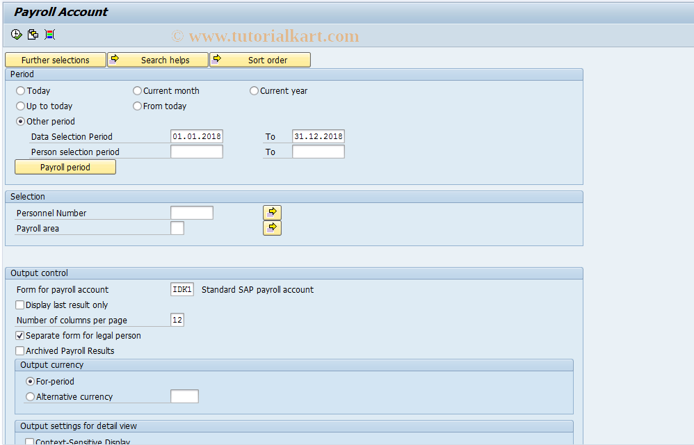 SAP TCode PC00_M34_CKTO - Display Payroll Account