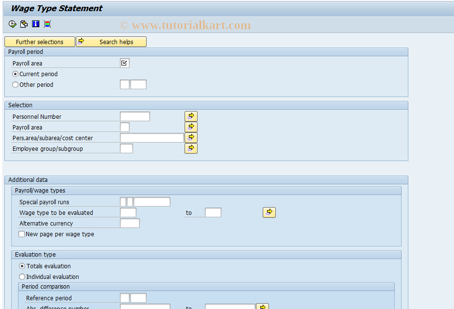SAP TCode PC00_M34_CLGA - Display Wage Type Statement