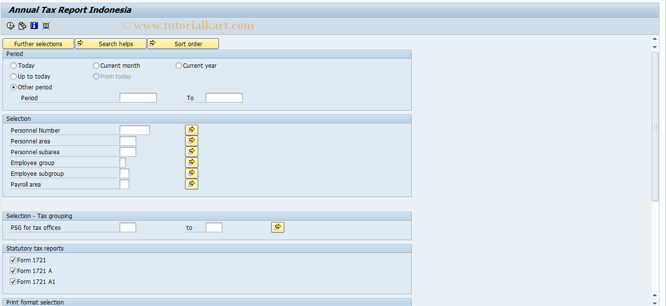 SAP TCode PC00_M34_CTAX1 - Run Annual Report for Tax