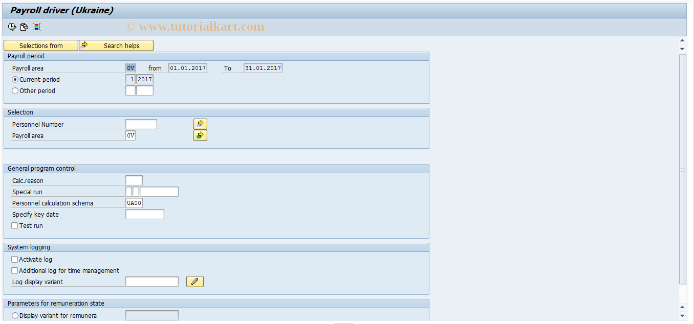 SAP TCode PC00_M36_CALC - Personalabrechnung Ukraine