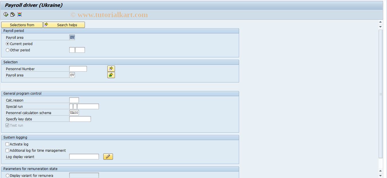 SAP TCode PC00_M36_CALC_SIMU - Simulation Abrechnung International