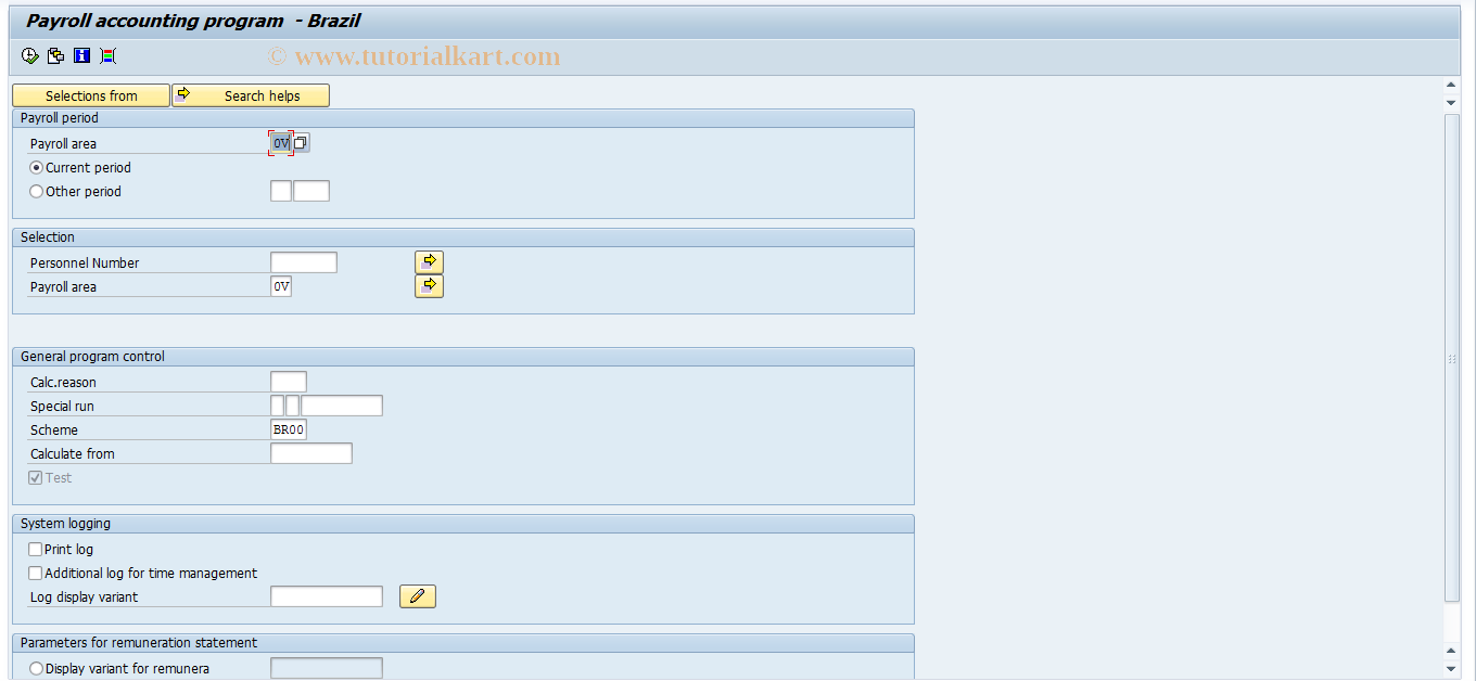 SAP TCode PC00_M37_CALC_SIMU - Simulation payroll accounting 37