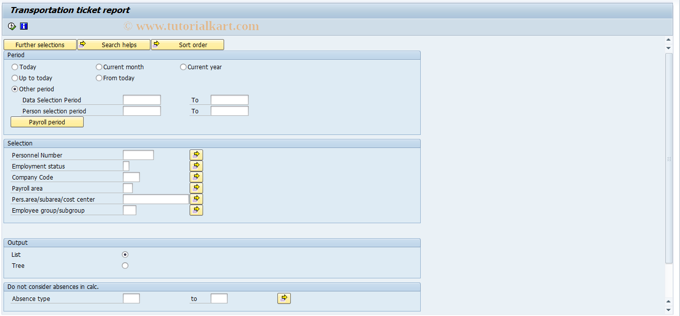 SAP TCode PC00_M37_CVTR - Transportation ticket