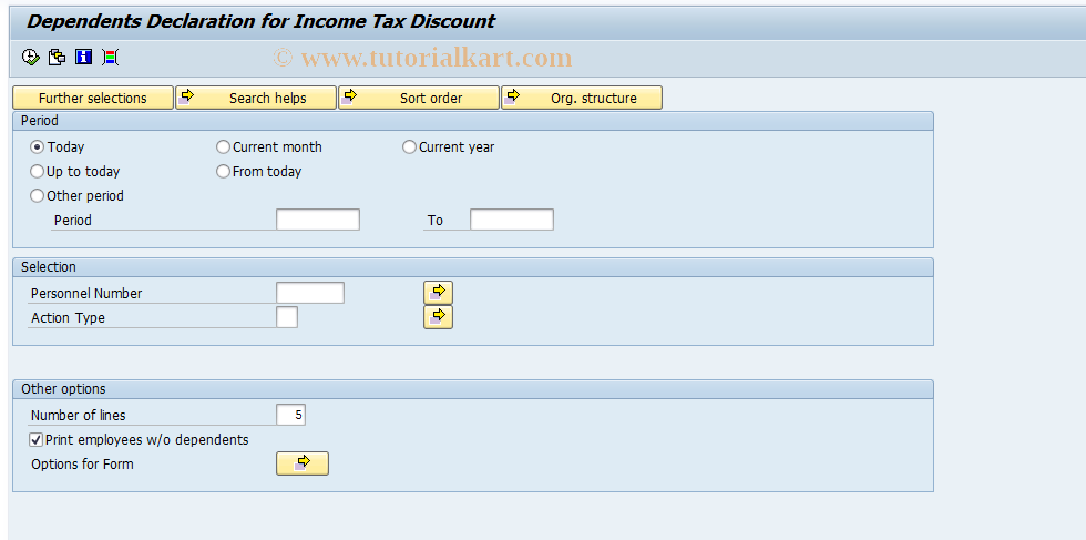 SAP TCode PC00_M37_DEPD - Dependents Declaration 37