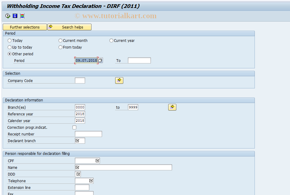 SAP TCode PC00_M37_DIRF2011 - DIRF 2011
