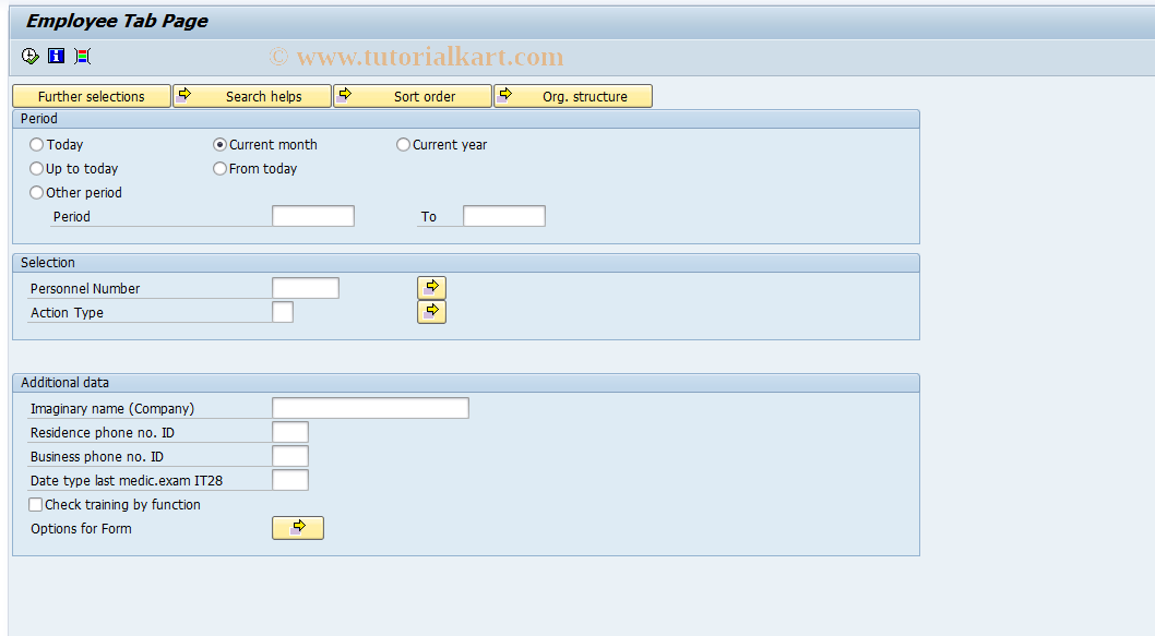 SAP TCode PC00_M37_FICH - Salaried Employee Tab Page 37