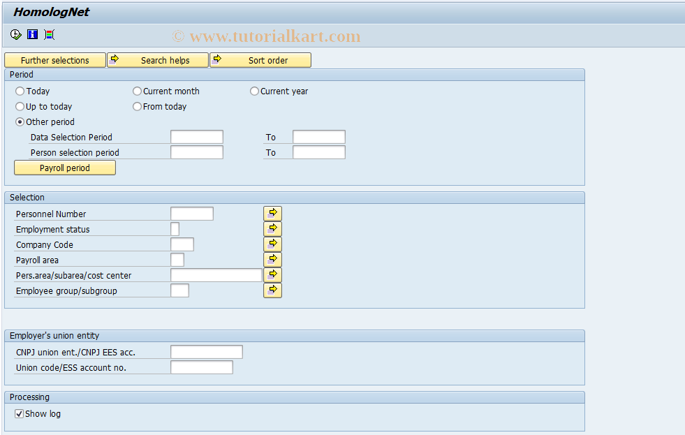 SAP TCode PC00_M37_HBRCHMN0 - HomologNet