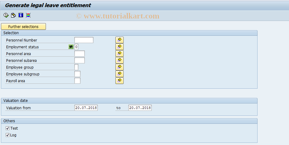 SAP TCode PC00_M37_QGEN - Generate legal leave entitlement 37