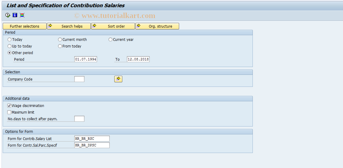 SAP TCode PC00_M37_SALC - List and Spec.of Contrib.Salaries 37