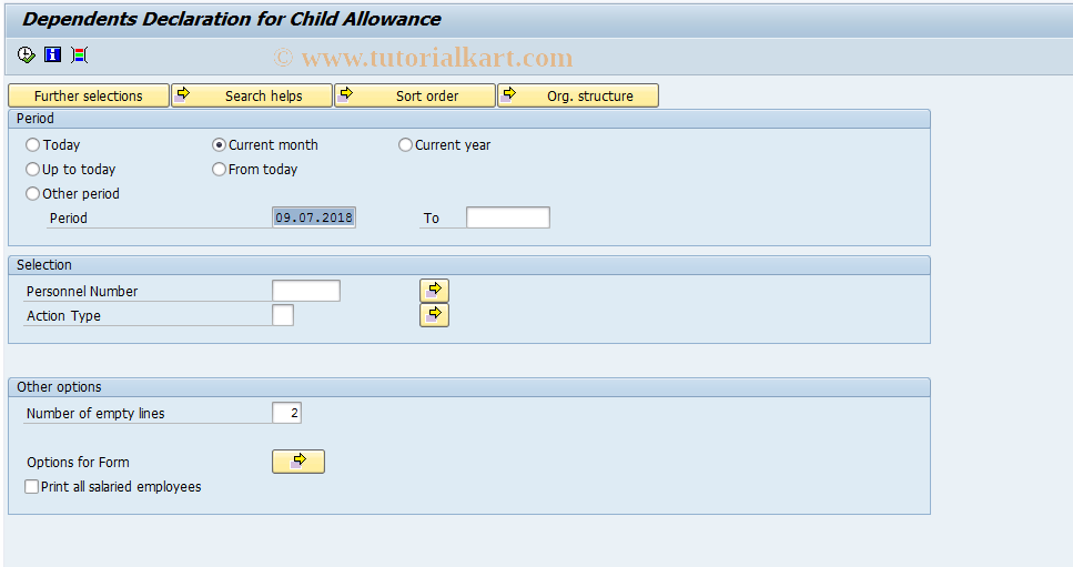 SAP TCode PC00_M37_TERM - Dependents Decl.Child Allowance 37
