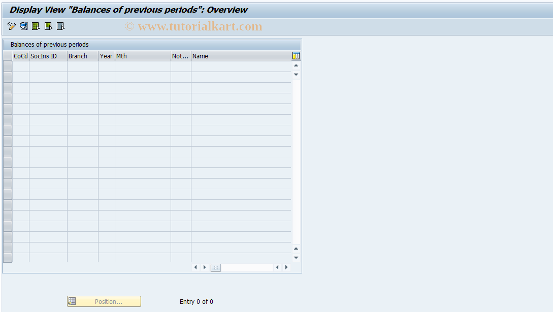 SAP TCode PC00_M38_BAL0 - Previous period balances