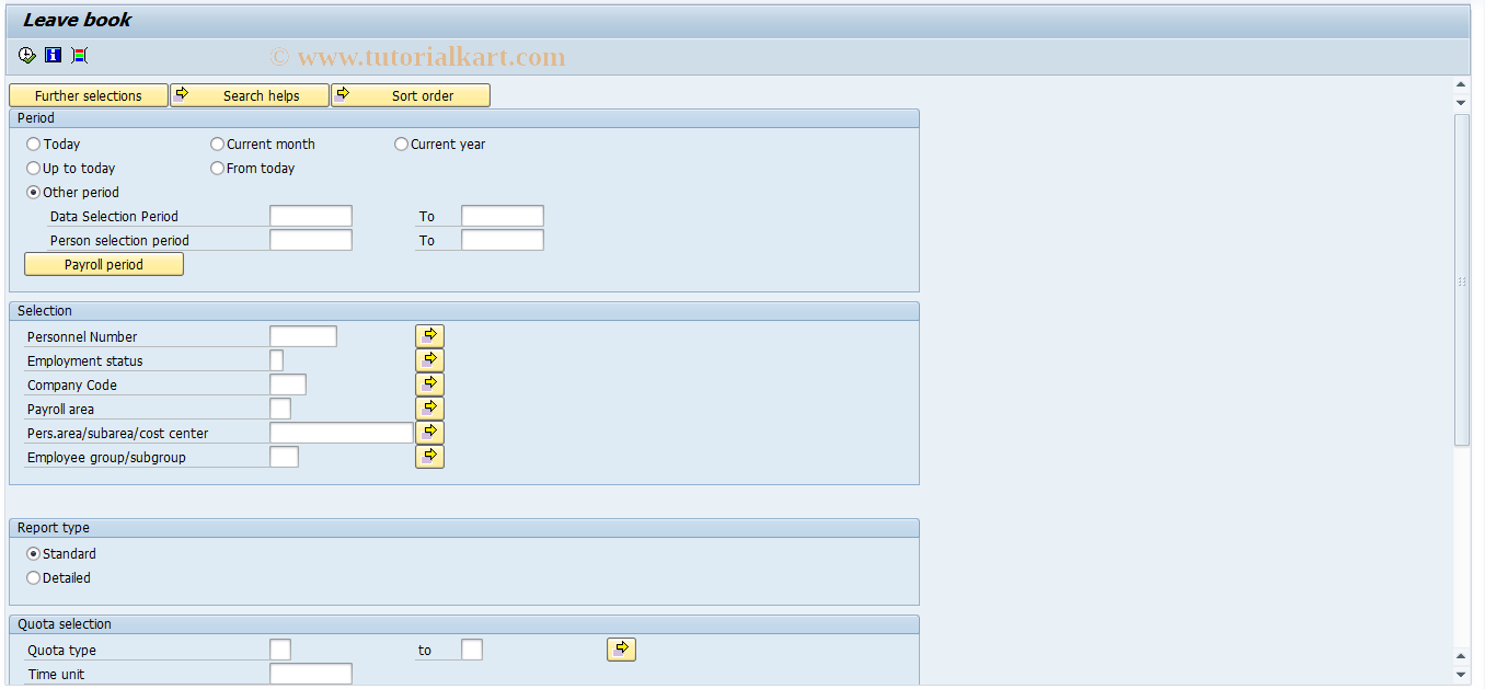 SAP TCode PC00_M38_BVAC0 - Leave book