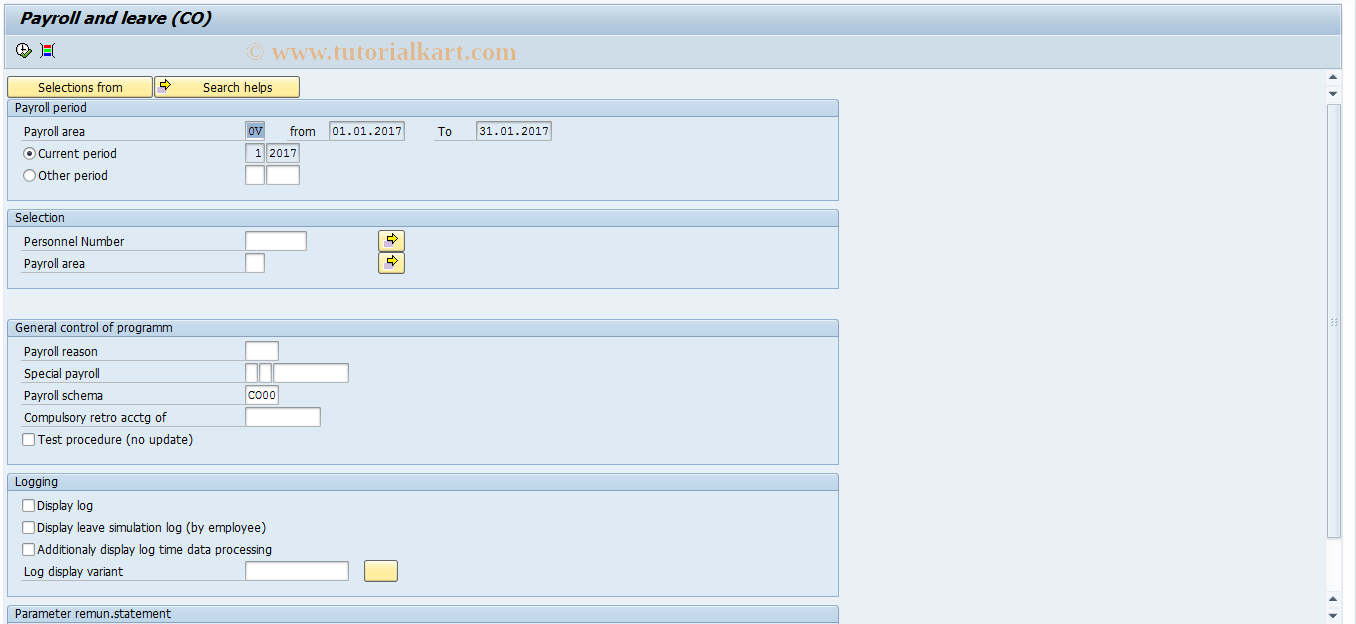 SAP TCode PC00_M38_CALV - Payroll - Colombia