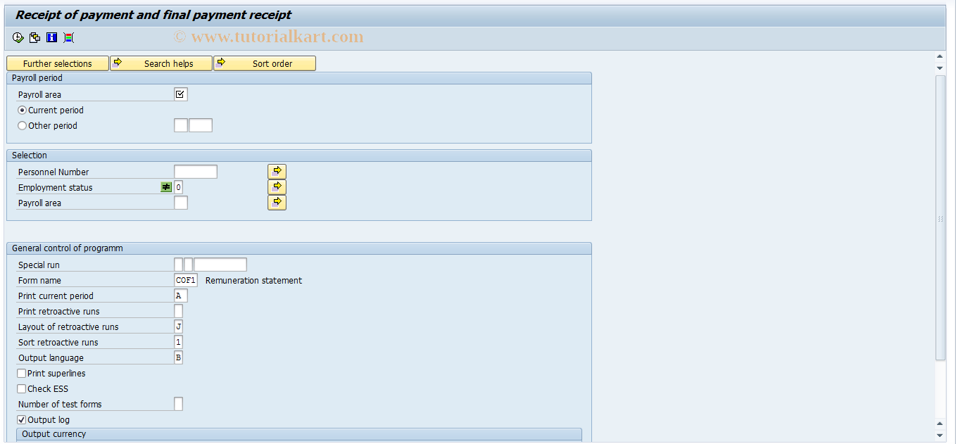 SAP TCode PC00_M38_CEDT - Payment receipt & final payment rcpt