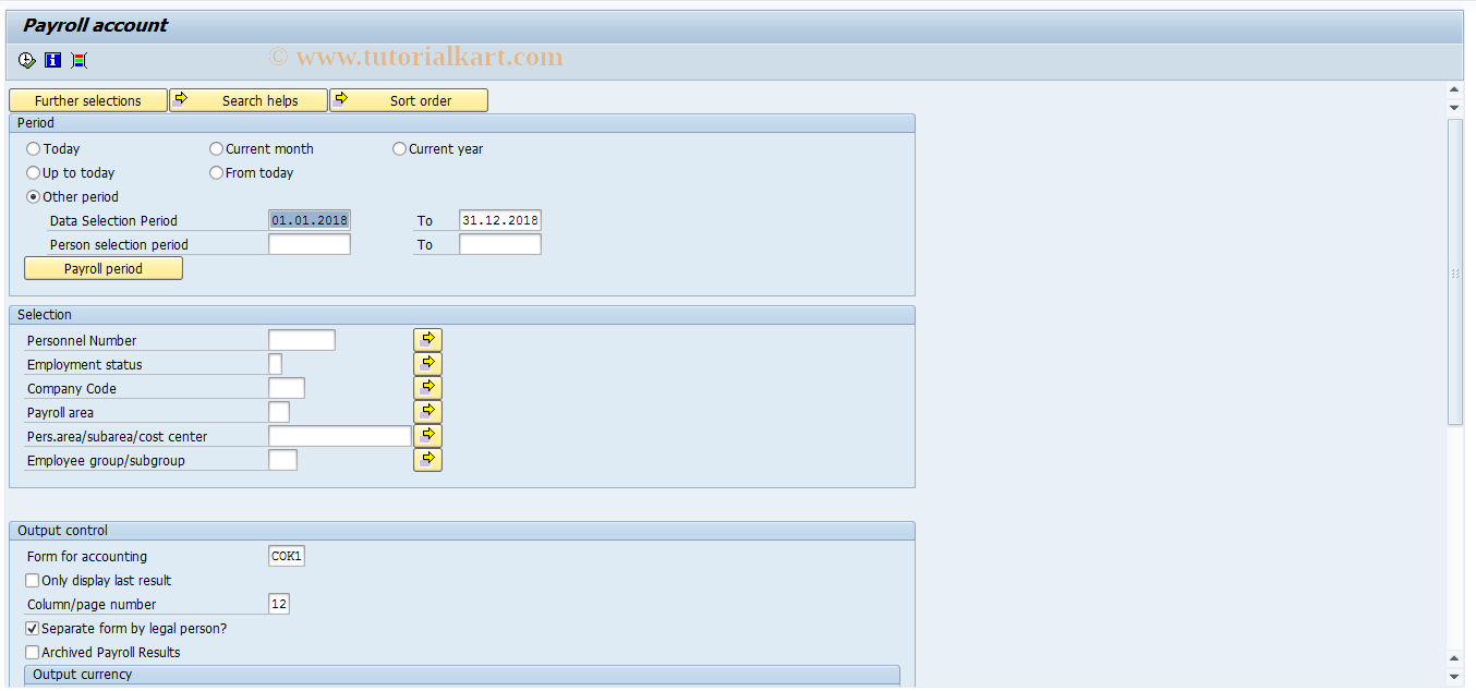 SAP TCode PC00_M38_CKTO - Payroll account