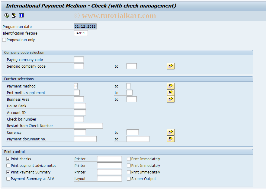 SAP TCode PC00_M38_FFOC - Check printout 17