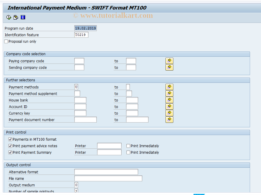 SAP TCode PC00_M38_FFOT - Create DME 17