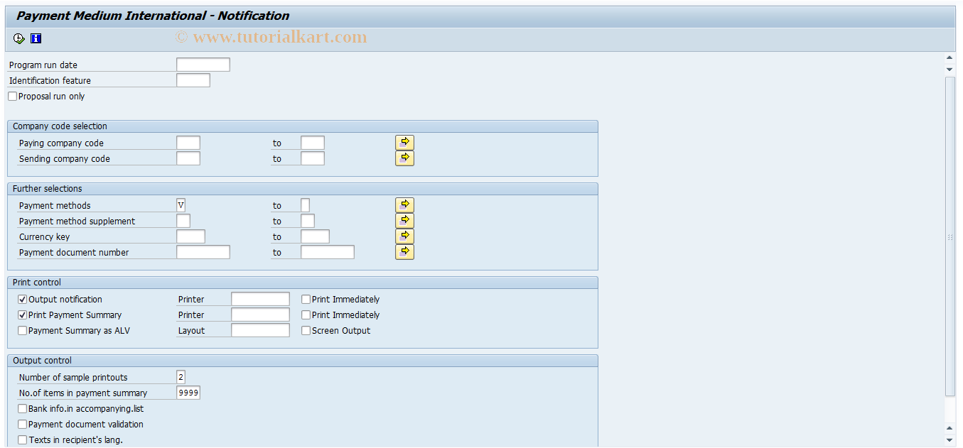 SAP TCode PC00_M38_FFOV - Notice of payment 17