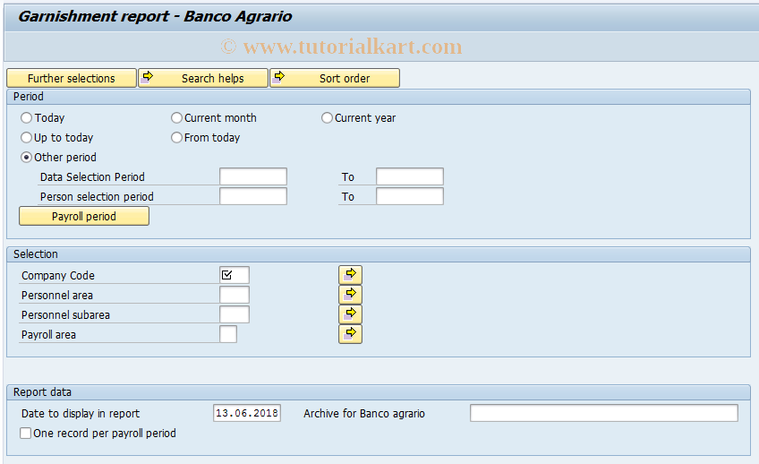 SAP TCode PC00_M38_GARBA - Banco Agrario report